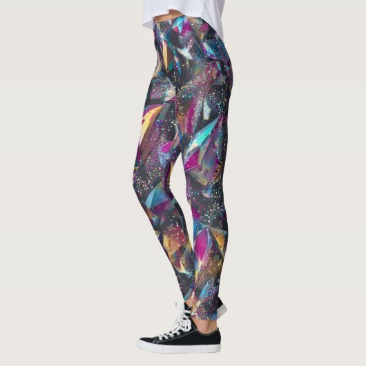 Glitter Crystal Shards Pattern – Sparkling Faceted Leggings (Links)