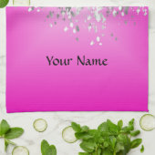 Glitter des heißen Rosas und des Imitats Küchentuch (Gefaltet)