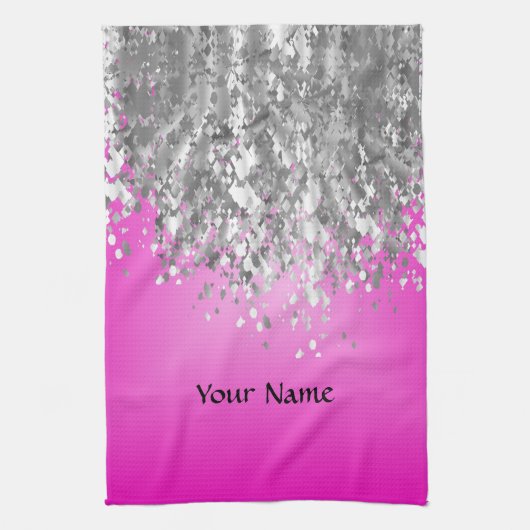 Glitter des heißen Rosas und des Imitats Küchentuch (Vertikal)