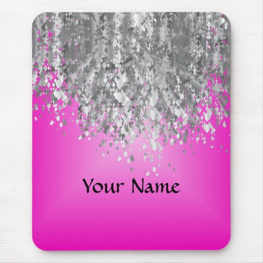 Glitter des heißen Rosas und des Imitats Mousepad (Vorne)