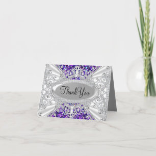 Glitter & Diamant Tiara Lila Dankeschön-Karte Dankeskarte
