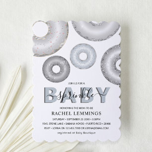 Glitter-Donut-Baby-Sprinkle-Junge-Baby-Party Einladung