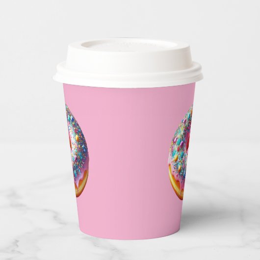 Glitter donut paper cup. pappbecher (Links)