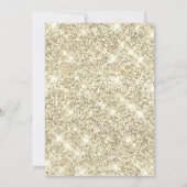 Glitter Dress,Tiara Navy Blue Gold Glitter Einladung (Rückseite)