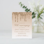 Glitter Drip Gold 50. Jubiläumsschrift Postkarte (Stehend Vorderseite)