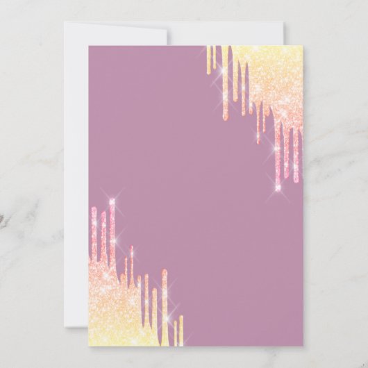  Glitter Drips Light Blue Sweet 16   Einladung (Rückseite)