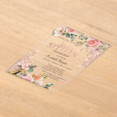 Glitter Drips Rose Gold High Heels Roses Sweet 16 Acryleinladungen (Ablage )