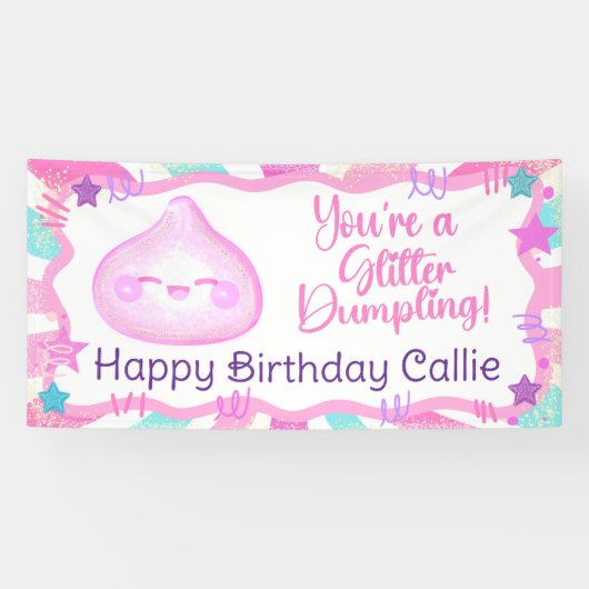 Glitter-Dumpling-Geburtstagsbanner Banner (Horizontal)