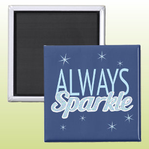 Glitter-Effekttext des Scheinzitats blauer Magnet