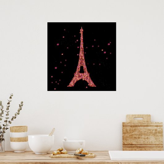 Glitter Eiffel Tower Poster (Küche)