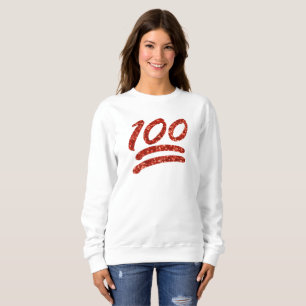Glitter Einhundert Emoji Damen Sweatshirt