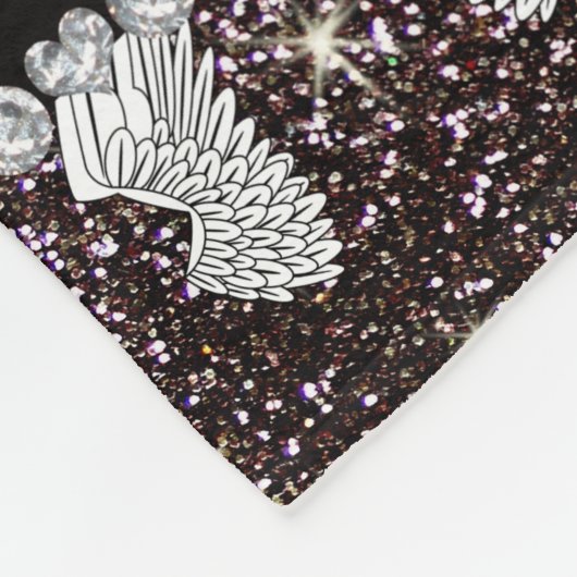 Glitter-Engelsflügel des individuellen Namens Fleecedecke (Ecke)