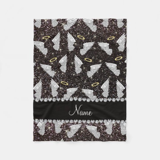 Glitter-Engelsflügel des individuellen Namens Fleecedecke (Vorderseite)