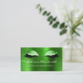 Glitter Eyes Green Metallic Lash Extension Visitenkarte (Stehend Vorderseite)