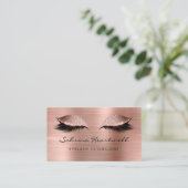 Glitter Eyes Rose Gold Metallic Lash Extension Visitenkarte (Stehend Vorderseite)