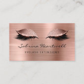 Glitter Eyes Rose Gold Metallic Lash Extension Visitenkarte (Vorderseite)