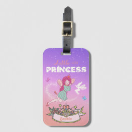 👸 Glitter Fairy Princess Individuelle Name Gepäckanhänger
