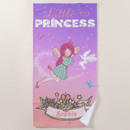 👸 Glitter Fairy Princess Individuelle Name   Strandtuch