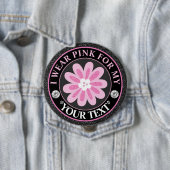 Glitter Flower Breast Cancer Awareness Design Button (Beispiel)