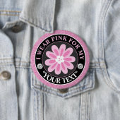 Glitter Flower Breast Cancer Awareness Design Button (Beispiel)