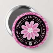 Glitter Flower Camouflage Breast Cancer Awareness Button (Vorne & Hinten)