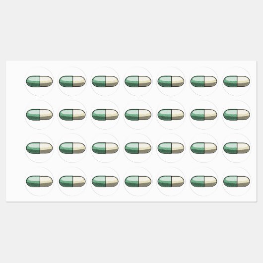 Glitter Fluoxetin Etiketten (Blatt)