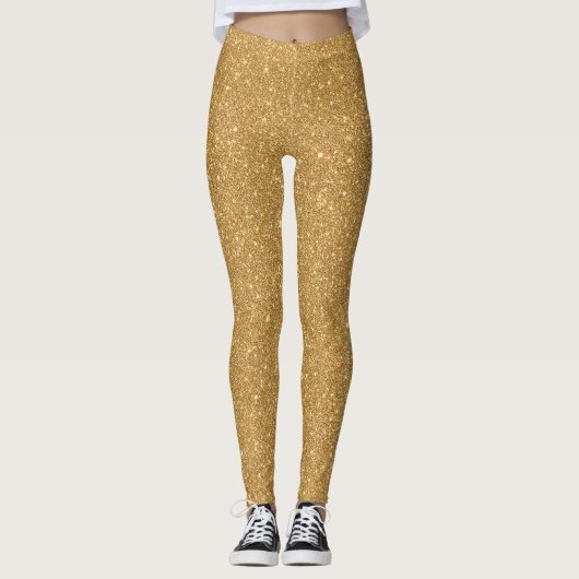 Glitter Foil Texture Pattern – Shimmering Metallic Leggings (Vorderseite)