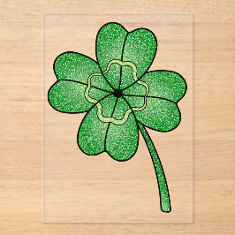 Glitter Four Leaf Clover Acryleinladungen