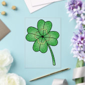 Glitter Four Leaf Clover Acryleinladungen (In Situ (Hochzeit))