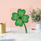 Glitter Four Leaf Clover Acrylschild (Hochzeit)
