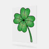 Glitter Four Leaf Clover Acrylschild (Winkel)