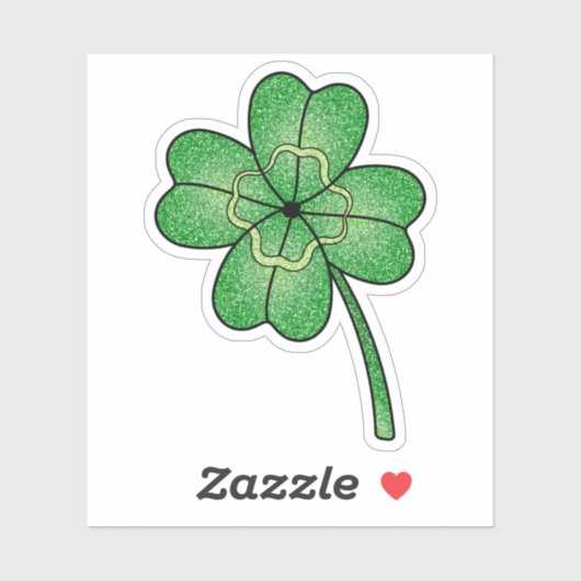 Glitter Four Leaf Clover Custom-Cut Vinyl Stickers Aufkleber (Blatt)