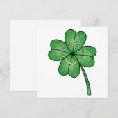 Glitter Four Leaf Clover Einladung (Vorne/Hinten)