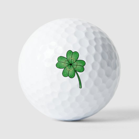 Glitter Four Leaf Clover Golfball (Vorderseite)