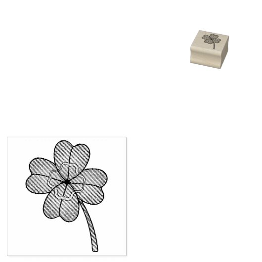Glitter Four Leaf Clover Gummistempel (Stempel)