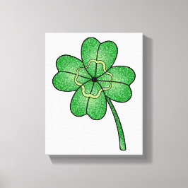 Glitter Four Leaf Clover Leinwanddruck
