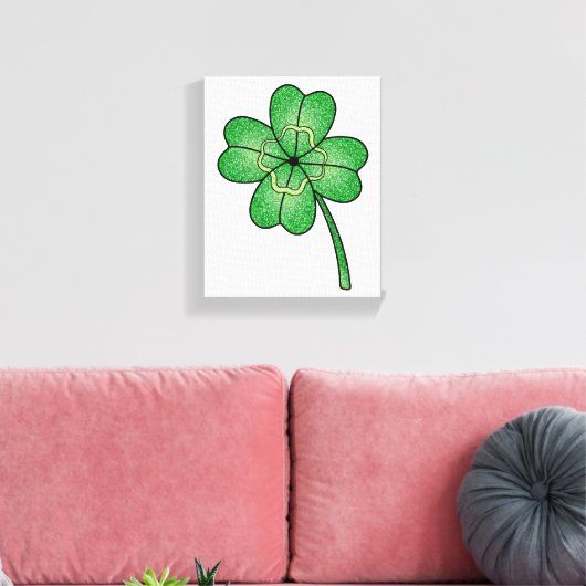 Glitter Four Leaf Clover Leinwanddruck (Insitu (Wohnzimmer))