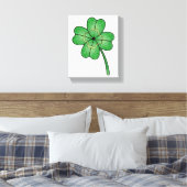 Glitter Four Leaf Clover Leinwanddruck (Insitu (Schlafzimmer))