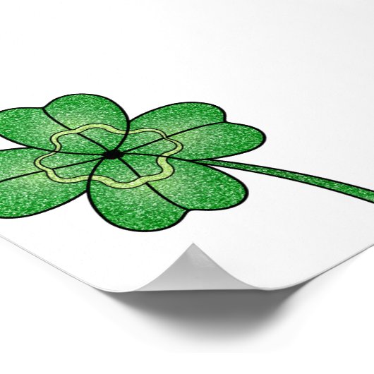 Glitter Four Leaf Clover Poster (Ecke)