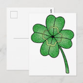 Glitter Four Leaf Clover Postkarte (Vorne/Hinten)
