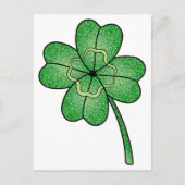 Glitter Four Leaf Clover Postkarte (Vorderseite)
