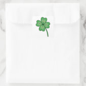 Glitter Four Leaf Clover Quadratischer Aufkleber (Tasche)