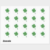 Glitter Four Leaf Clover Runder Aufkleber (Blatt)