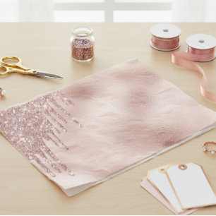 Glitter Funkeln Tropfen Rose Gold Folie Seidenpapier