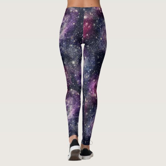 Glitter Galaxy Pattern – Cosmic Sparkle Space  Leggings (Rückseite)