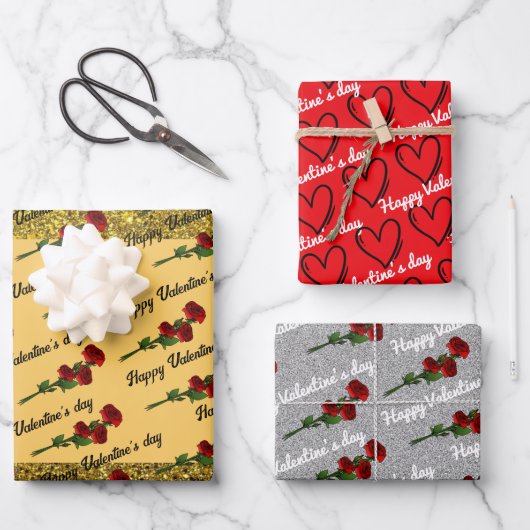 glitter geschenkpapier set (Vorderseite)