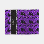 Glitter-Gesellschaftstänze des Nameindigos lila Fleecedecke (Vorderseite (Horizontal))