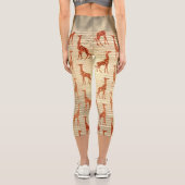 Glitter Giraffe on Gold Foil Personalized  Capri Leggings (Rückseite)