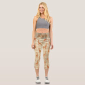 Glitter Giraffe on Gold Foil Personalized  Capri Leggings (Vorderseite)