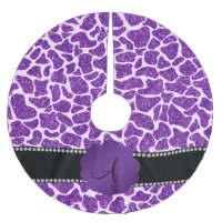 Glitter-Giraffendruck des Monogramms lila